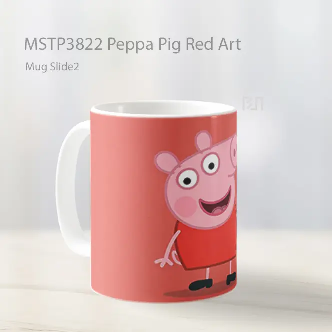 Peppa Pig Red Art Mug Gelas Keramik MSTP3822 - All-side / Desain