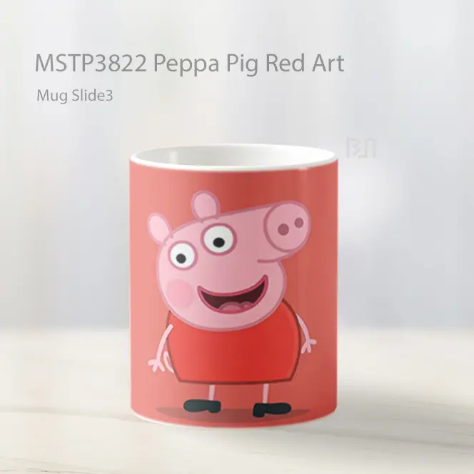Peppa Pig Red Art Mug Gelas Keramik MSTP3822 - All-side / Desain