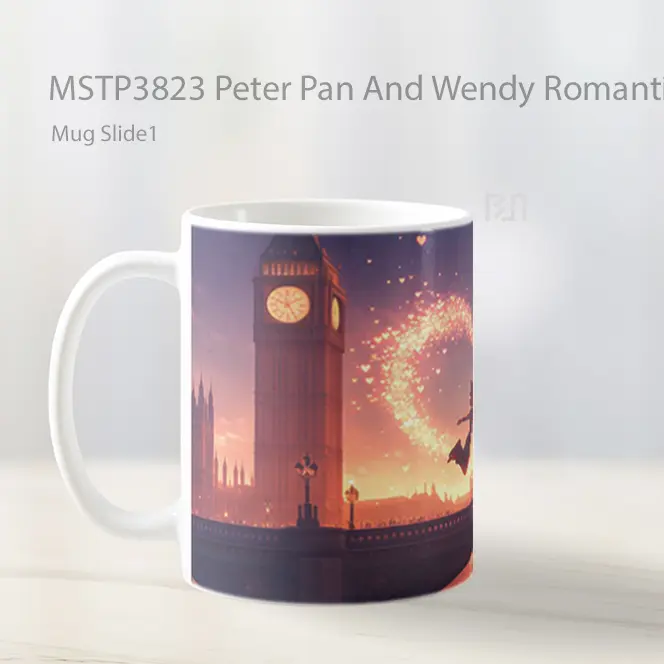 Peter Pan And Wendy Romantic London Night Valentines Mug Gelas Keramik MSTP3823 - All-side / Desain