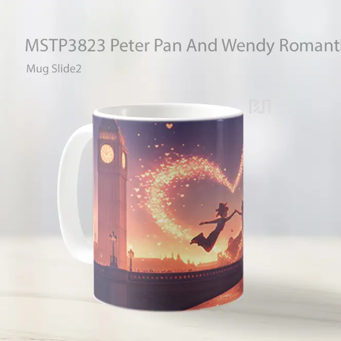 Peter Pan And Wendy Romantic London Night Valentines Mug Gelas Keramik MSTP3823 - All-side / Desain