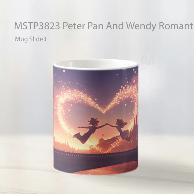 Peter Pan And Wendy Romantic London Night Valentines Mug Gelas Keramik MSTP3823 - All-side / Desain