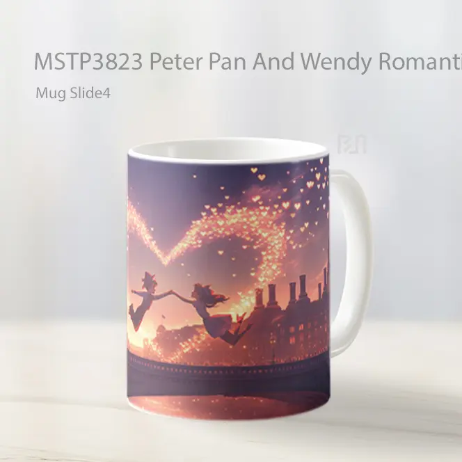 Peter Pan And Wendy Romantic London Night Valentines Mug Gelas Keramik MSTP3823