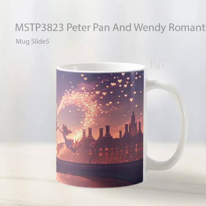 Peter Pan And Wendy Romantic London Night Valentines Mug Gelas Keramik MSTP3823 - All-side / Desain