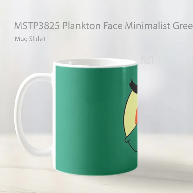 Plankton Face Minimalist Green Mug Gelas Keramik MSTP3825 - All-side / Desain