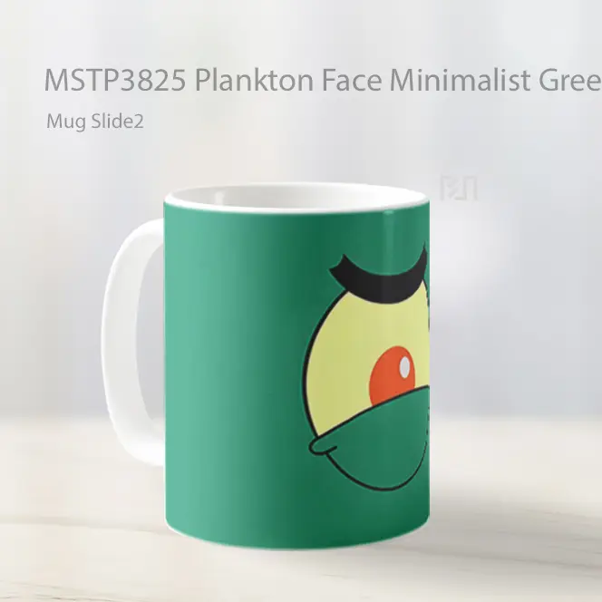 Plankton Face Minimalist Green Mug Gelas Keramik MSTP3825 - All-side / Desain