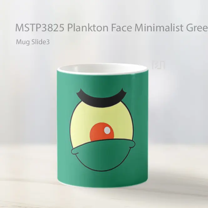 Plankton Face Minimalist Green Mug Gelas Keramik MSTP3825 - All-side / Desain