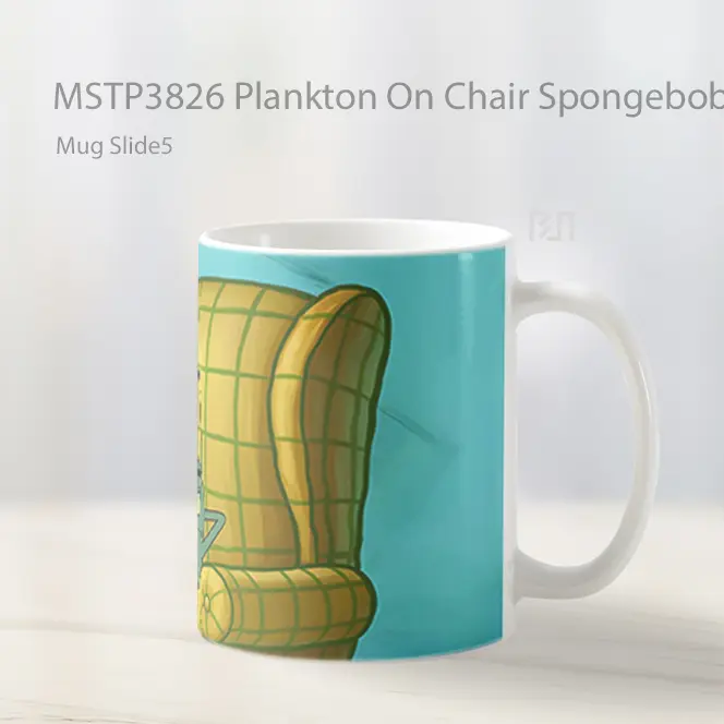 Plankton On Chair Spongebob Mug Gelas Keramik MSTP3826 - All-side / Desain