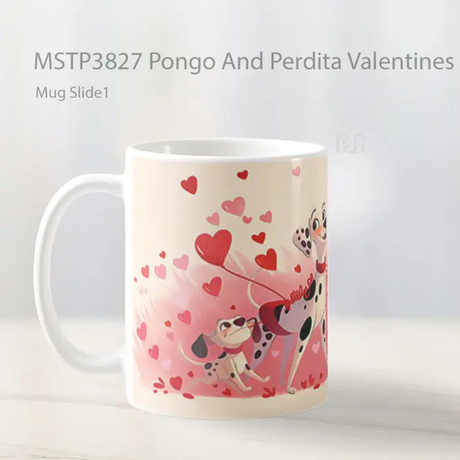 Pongo And Perdita Valentines Mug Gelas Keramik MSTP3827 - All-side / Desain