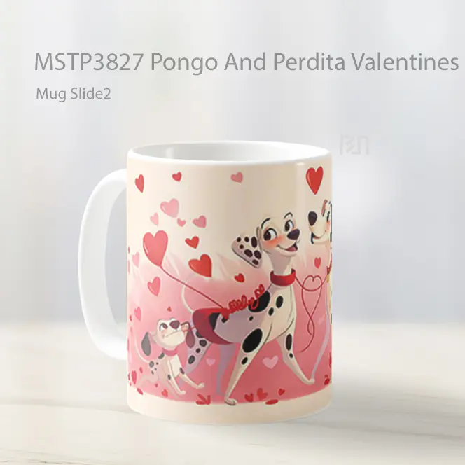 Pongo And Perdita Valentines Mug Gelas Keramik MSTP3827 - All-side / Desain