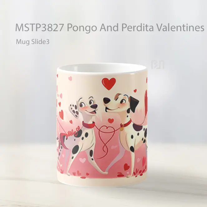 Pongo And Perdita Valentines Mug Gelas Keramik MSTP3827 - All-side / Desain