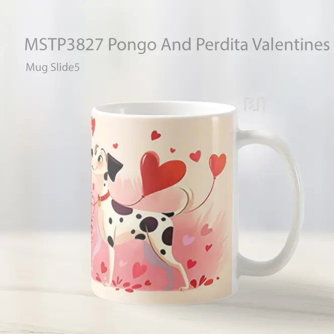 Pongo And Perdita Valentines Mug Gelas Keramik MSTP3827 - All-side / Desain