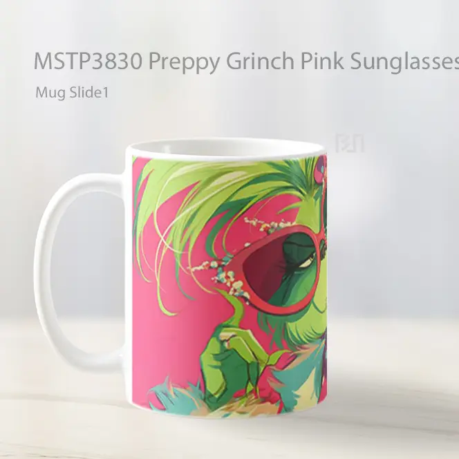 Preppy Grinch Pink Sunglasses Fashion Mug Gelas Keramik MSTP3830 - All-side / Desain
