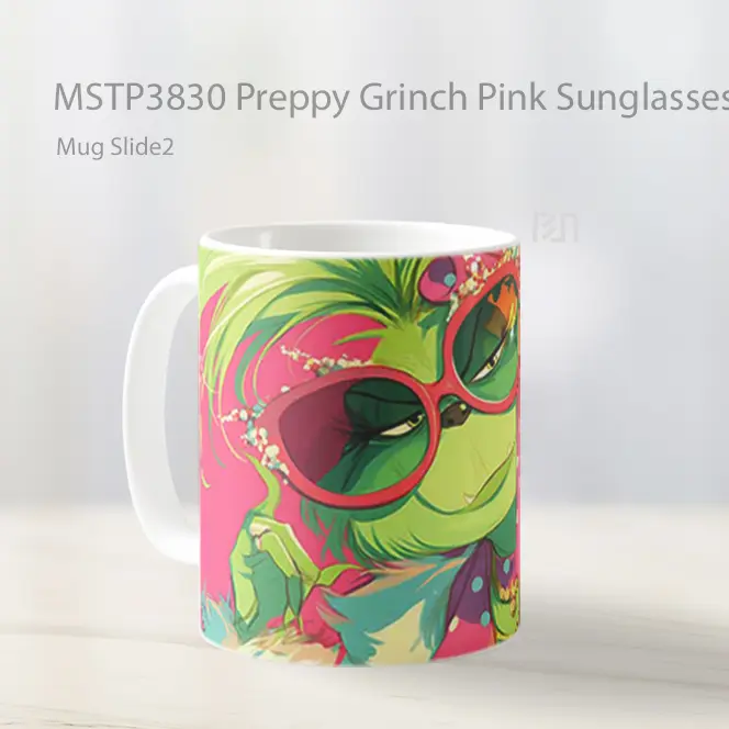 Preppy Grinch Pink Sunglasses Fashion Mug Gelas Keramik MSTP3830 - All-side / Desain