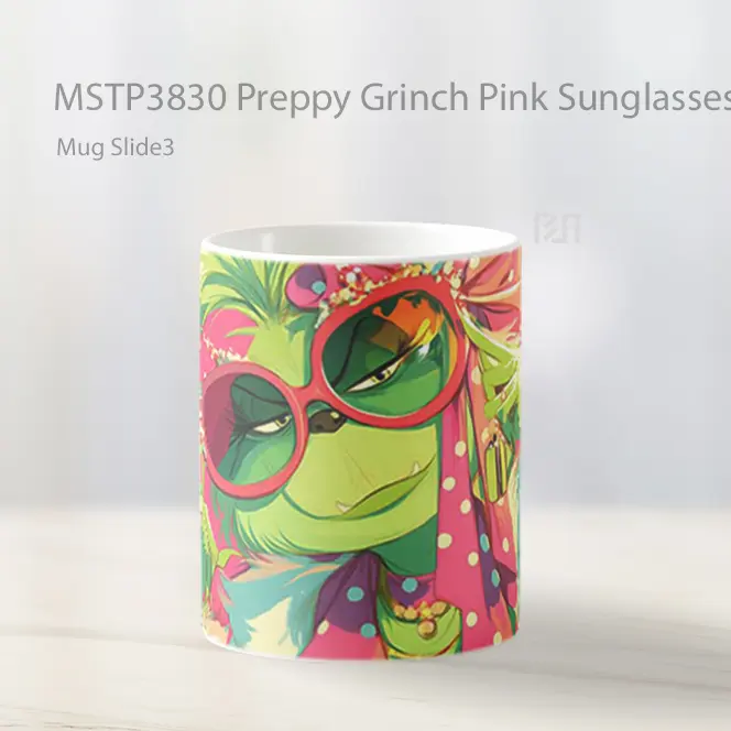 Preppy Grinch Pink Sunglasses Fashion Mug Gelas Keramik MSTP3830 - All-side / Desain