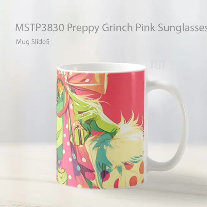 Preppy Grinch Pink Sunglasses Fashion Mug Gelas Keramik MSTP3830 - All-side / Desain