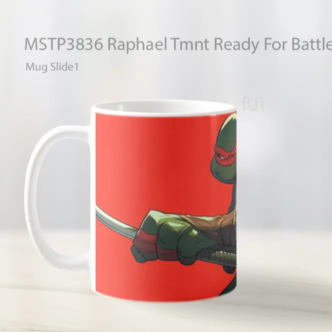 Raphael Tmnt Ready For Battle Mug Gelas Keramik MSTP3836 - All-side / Desain