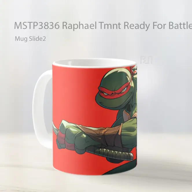 Raphael Tmnt Ready For Battle Mug Gelas Keramik MSTP3836 - All-side / Desain