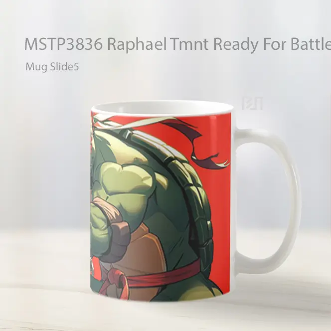 Raphael Tmnt Ready For Battle Mug Gelas Keramik MSTP3836 - All-side / Desain