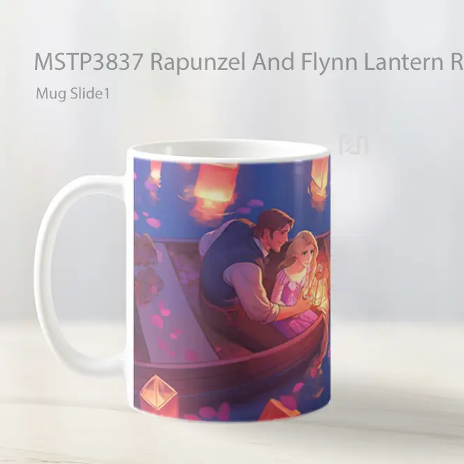 Rapunzel And Flynn Lantern Romance Valentines Mug Gelas Keramik MSTP3837 - All-side / Desain