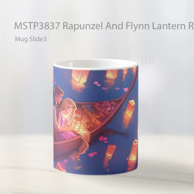 Rapunzel And Flynn Lantern Romance Valentines Mug Gelas Keramik MSTP3837 - All-side / Desain