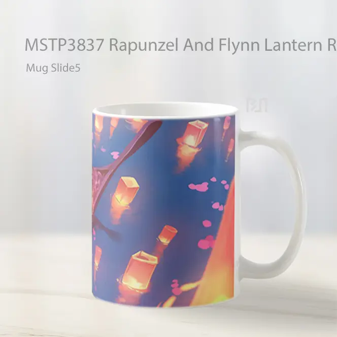 Rapunzel And Flynn Lantern Romance Valentines Mug Gelas Keramik MSTP3837 - All-side / Desain