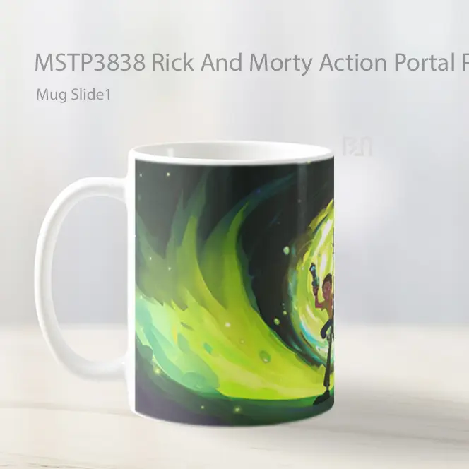 Rick And Morty Action Portal Pc Mug Gelas Keramik MSTP3838 - All-side / Desain