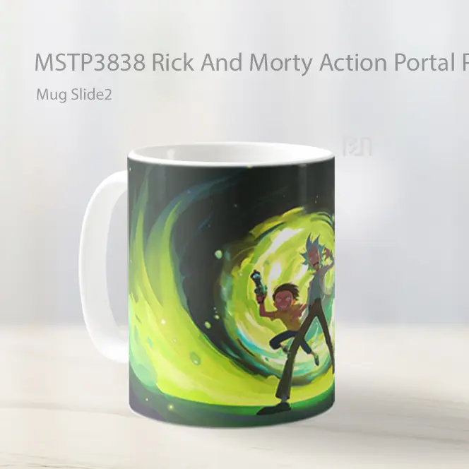 Rick And Morty Action Portal Pc Mug Gelas Keramik MSTP3838 - All-side / Desain
