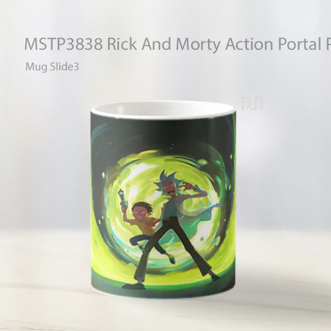 Rick And Morty Action Portal Pc Mug Gelas Keramik MSTP3838 - All-side / Desain