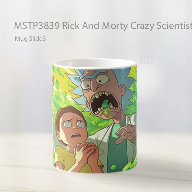 Rick And Morty Crazy Scientist Mug Gelas Keramik MSTP3839 - All-side / Desain