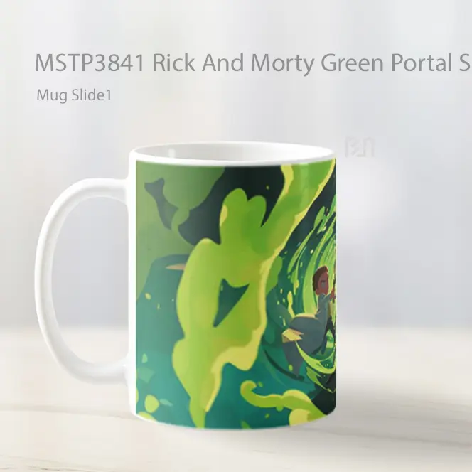 Rick And Morty Green Portal Scene Mug Gelas Keramik MSTP3841 - All-side / Desain