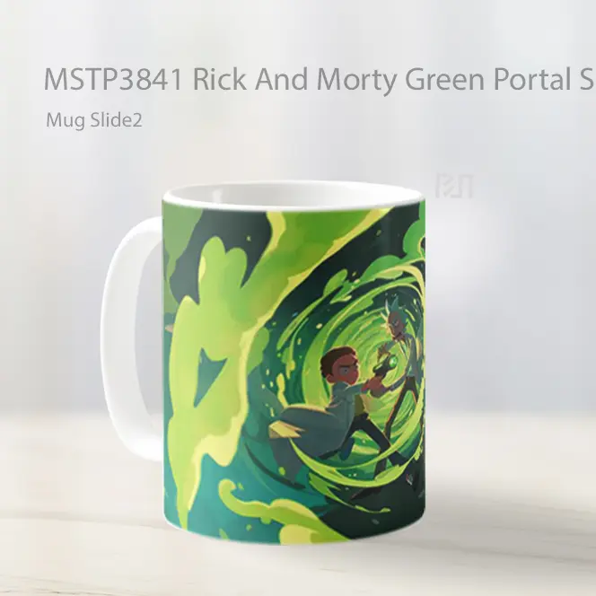 Rick And Morty Green Portal Scene Mug Gelas Keramik MSTP3841 - All-side / Desain