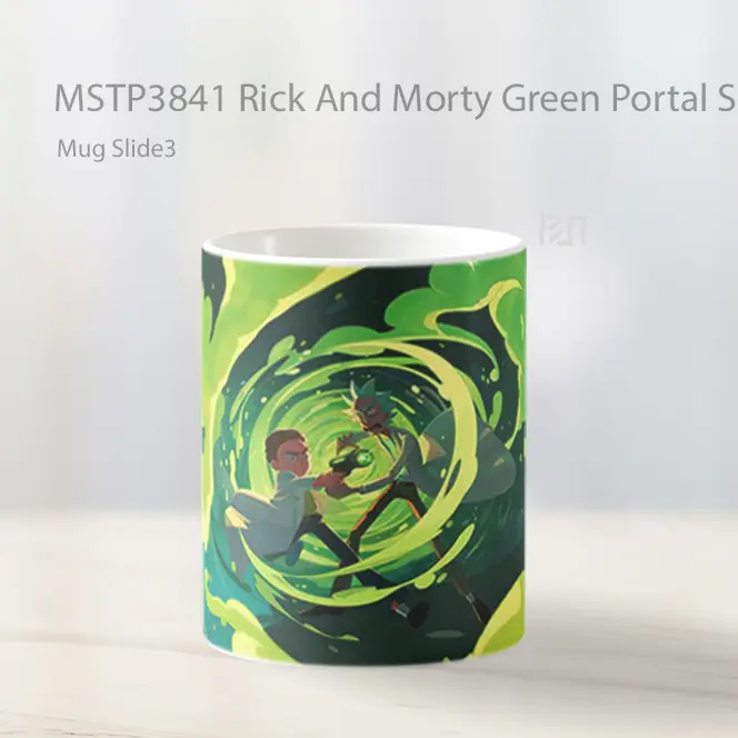 Rick And Morty Green Portal Scene Mug Gelas Keramik MSTP3841 - All-side / Desain