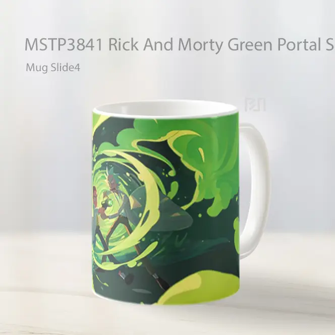 Rick And Morty Green Portal Scene Mug Gelas Keramik MSTP3841