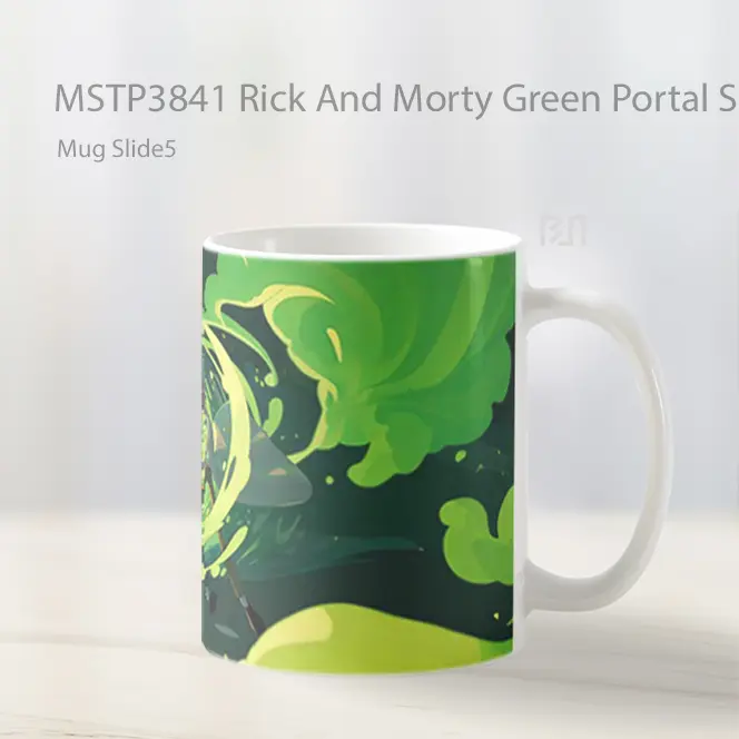 Rick And Morty Green Portal Scene Mug Gelas Keramik MSTP3841 - All-side / Desain