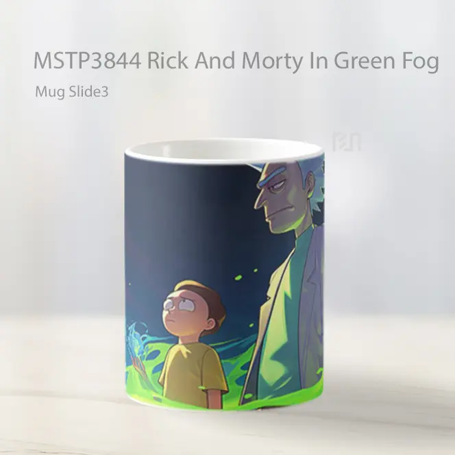 Rick And Morty In Green Fog Mug Gelas Keramik MSTP3844 - All-side / Desain