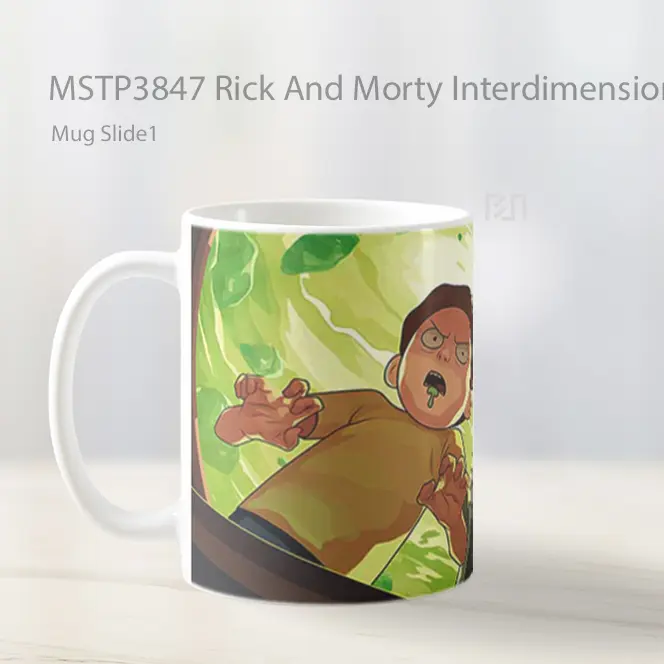 Rick And Morty Interdimensional Travel Mug Gelas Keramik MSTP3847 - All-side / Desain