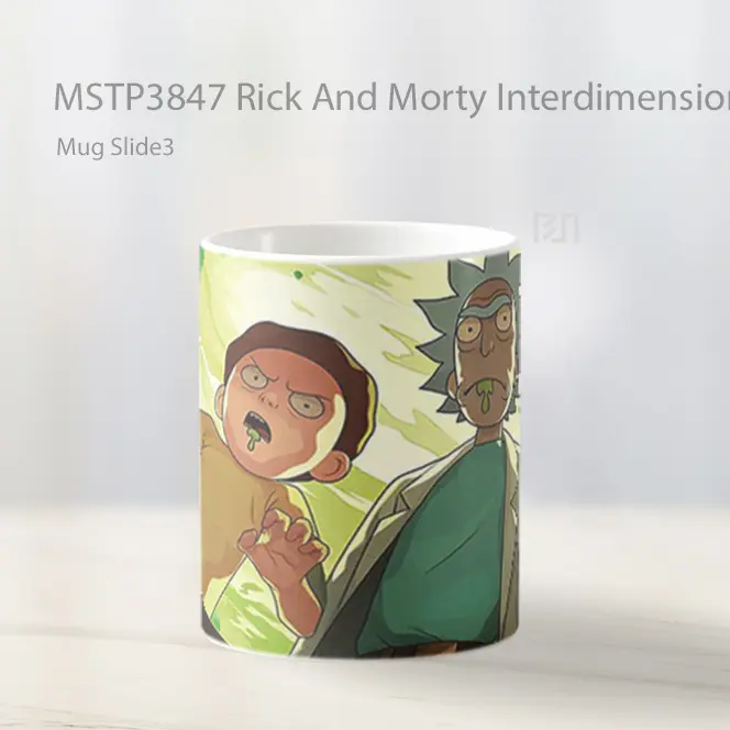 Rick And Morty Interdimensional Travel Mug Gelas Keramik MSTP3847 - All-side / Desain