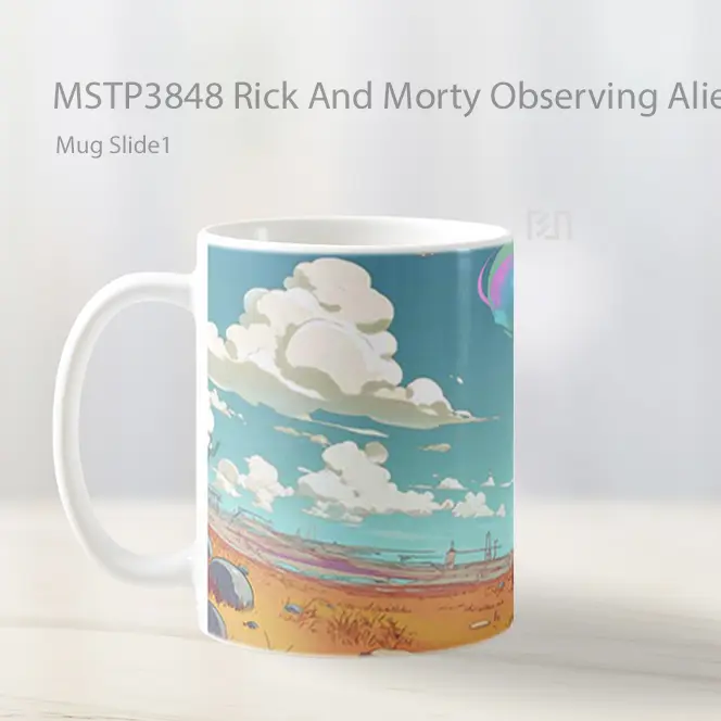Rick And Morty Observing Alien World Mug Gelas Keramik MSTP3848 - All-side / Desain