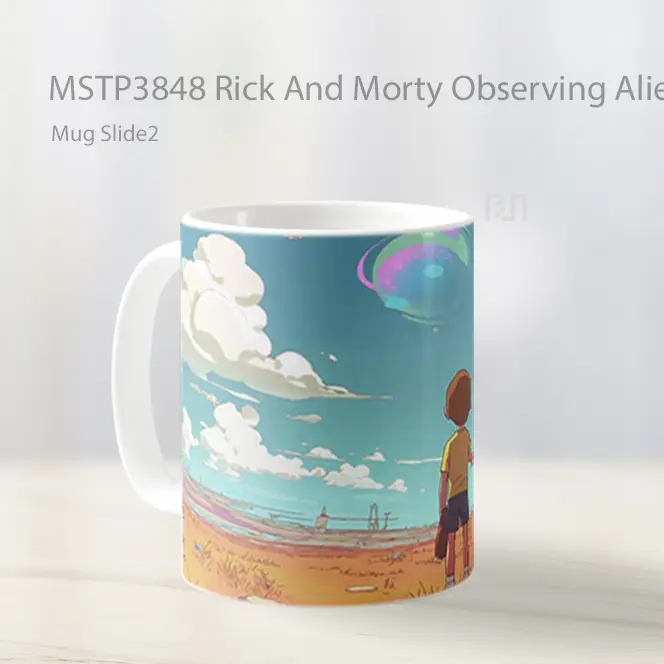 Rick And Morty Observing Alien World Mug Gelas Keramik MSTP3848 - All-side / Desain