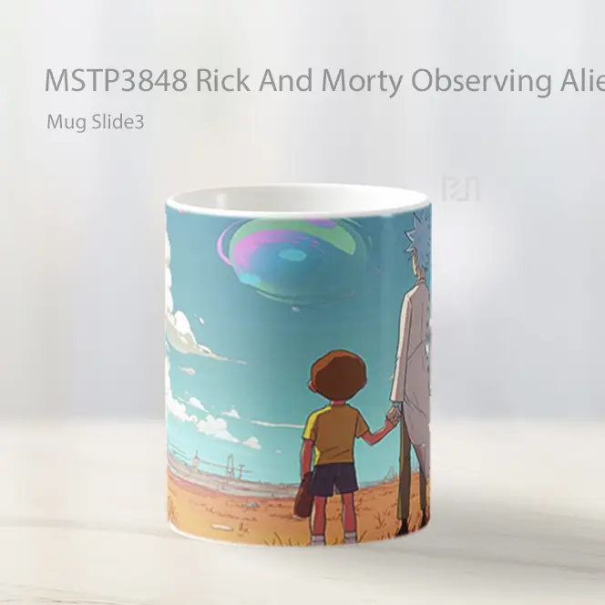 Rick And Morty Observing Alien World Mug Gelas Keramik MSTP3848 - All-side / Desain