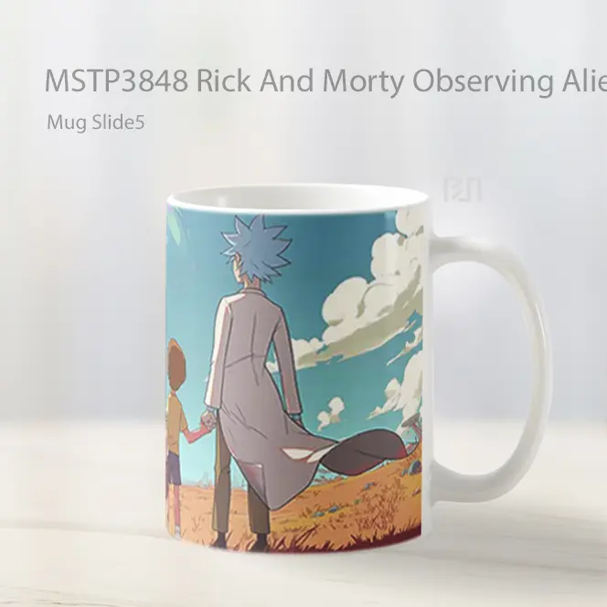 Rick And Morty Observing Alien World Mug Gelas Keramik MSTP3848 - All-side / Desain