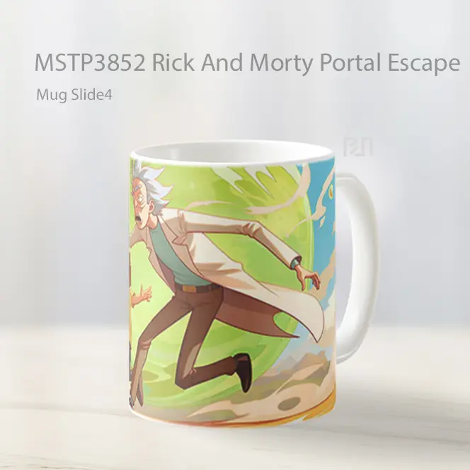 Rick And Morty Portal Escape Mug Gelas Keramik MSTP3852