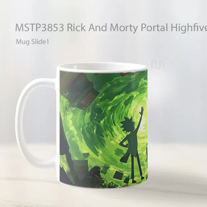 Rick And Morty Portal Highfive Mug Gelas Keramik MSTP3853 - All-side / Desain