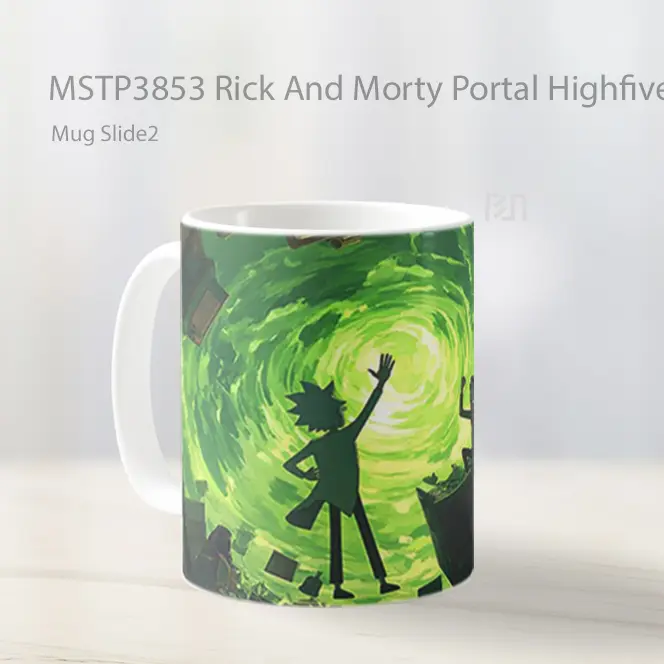 Rick And Morty Portal Highfive Mug Gelas Keramik MSTP3853 - All-side / Desain