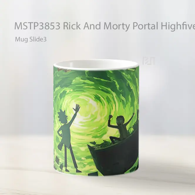 Rick And Morty Portal Highfive Mug Gelas Keramik MSTP3853 - All-side / Desain
