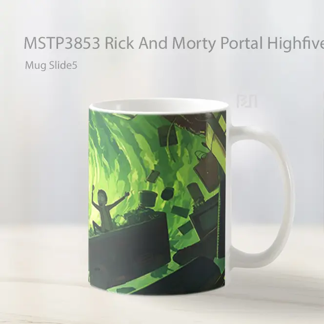 Rick And Morty Portal Highfive Mug Gelas Keramik MSTP3853 - All-side / Desain
