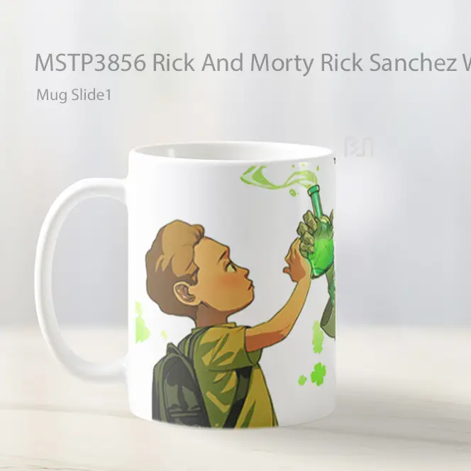 Rick And Morty Rick Sanchez With Flask Mug Gelas Keramik MSTP3856 - All-side / Desain