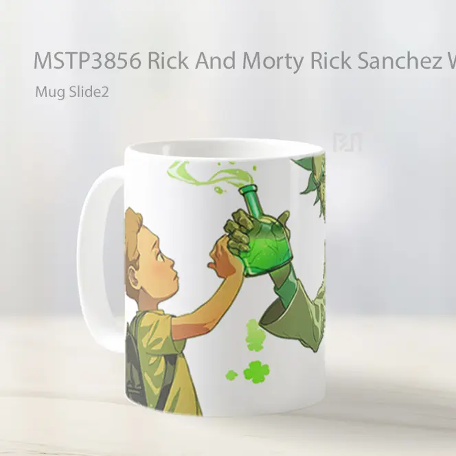 Rick And Morty Rick Sanchez With Flask Mug Gelas Keramik MSTP3856 - All-side / Desain