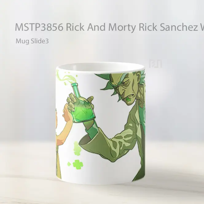 Rick And Morty Rick Sanchez With Flask Mug Gelas Keramik MSTP3856 - All-side / Desain