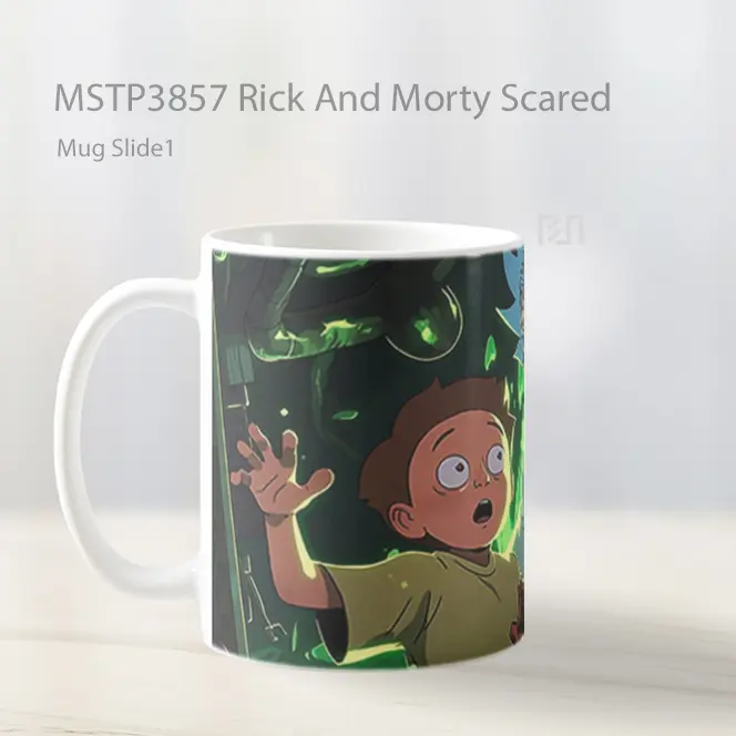 Rick And Morty Scared Mug Gelas Keramik MSTP3857 - All-side / Desain